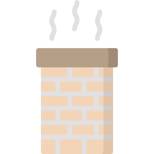Chimney architecture and city warm chimney icon