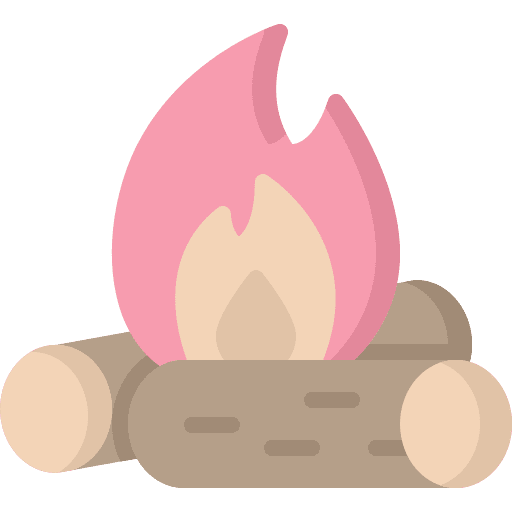 Campfire fire wood camping icon