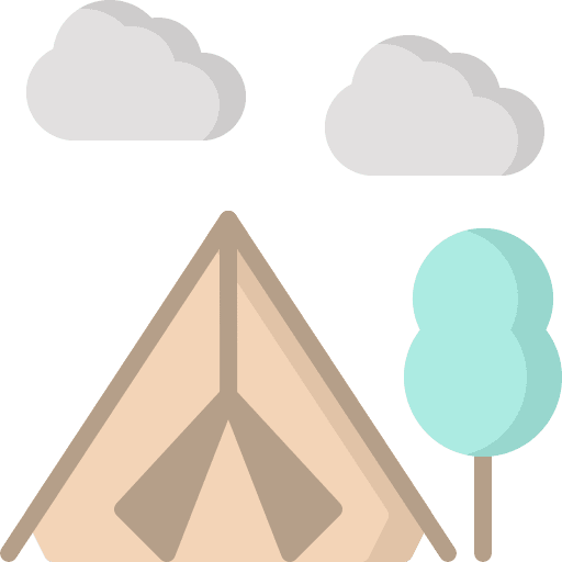 Camping tent summer camp holidays icon