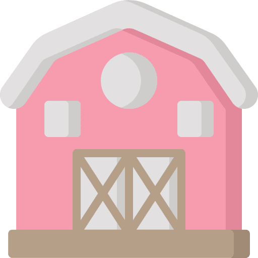 Barn farming and gardening harvest building icon