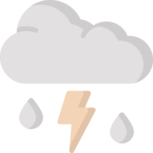 Thunderstorm cloud bolt rain icon