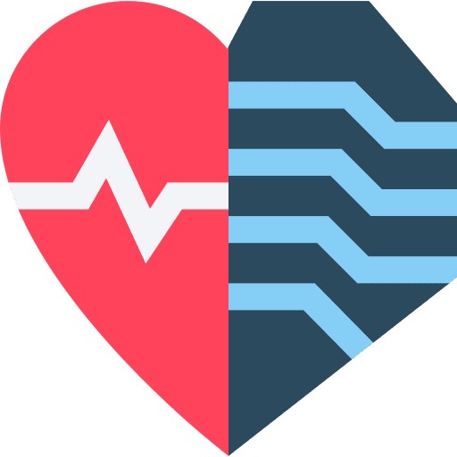 Artificial heart android ai computer icon