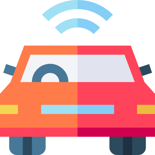 Autonomous car transport internet of things transportation icon