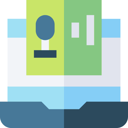 Voice control talk record internet icon