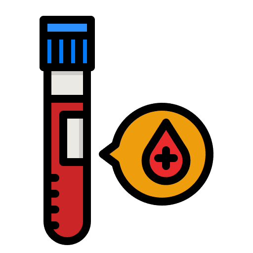 Blood test healthcare and medical lab blood test icon