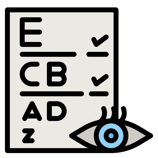 Optical exam optical exam optician healthcare and medical icon