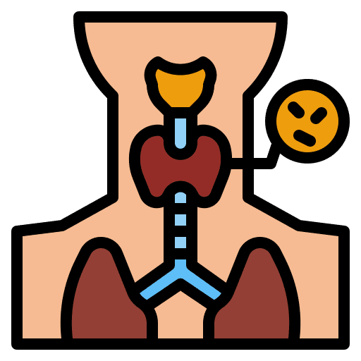 Thyroid endocrine body organ medical icon
