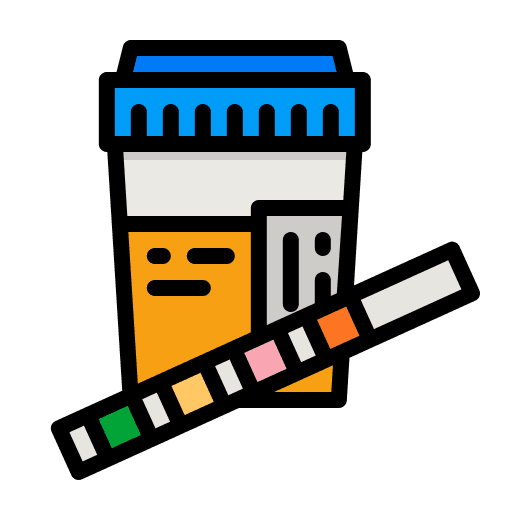 Urine test jar healthcare laboratory icon