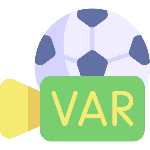 Var video camera ball football icon