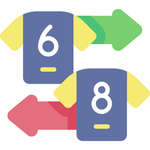 Substitution player uniform sports and competition icon