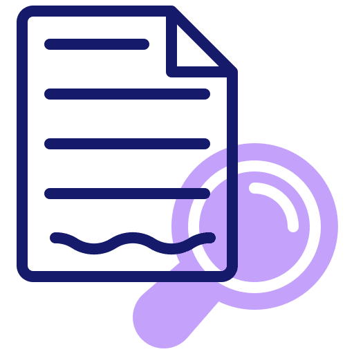 Research files and folders data document icon