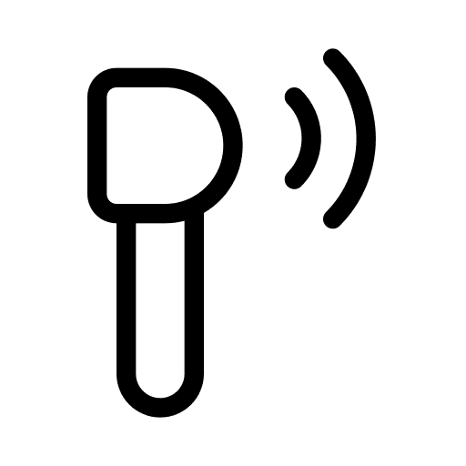 Listening earbuds device music headphones icon