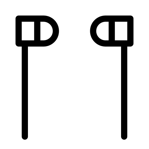 Wired audio earbuds multimedia icon