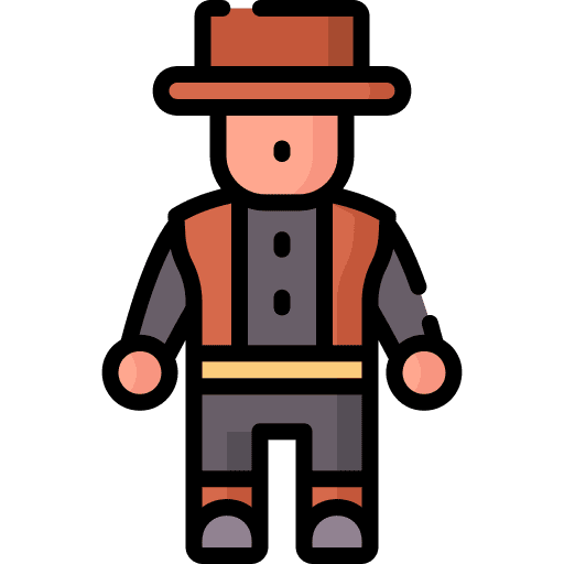 Cowboy sheriff rodeo cowboy hat icon