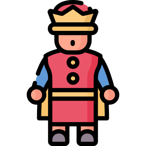 King chess piece crowns queen icon