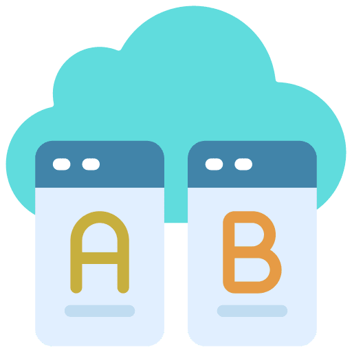 Ab testing compare seo and web marketing icon