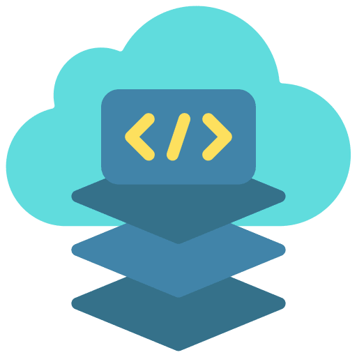 Batch processing cloud storage seo and web programming icon
