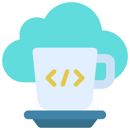 Coffee cup seo and web web development web programming icon