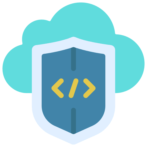 Cyber security code cloud computing cloud storage icon