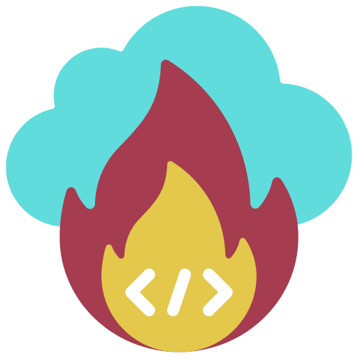 Fire cloud storage fire danger icon