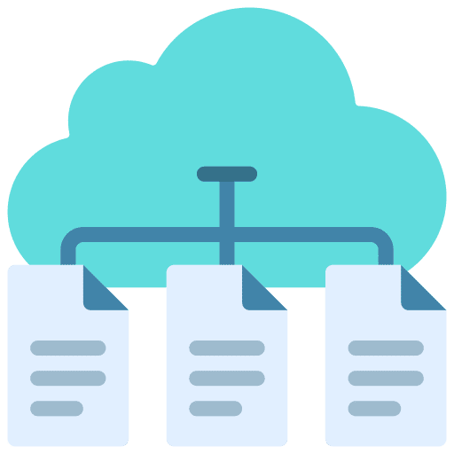 File management networking cloud computing file storage icon