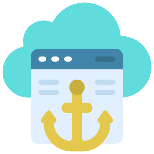 Anchor text website web page seo and web icon