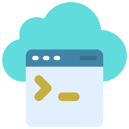 Cloud coding cloud coding programming language seo and web icon