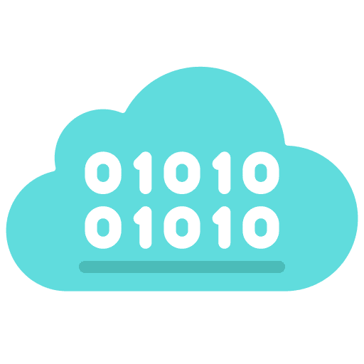 Cloud coding cloud computing cloud processing seo and web icon