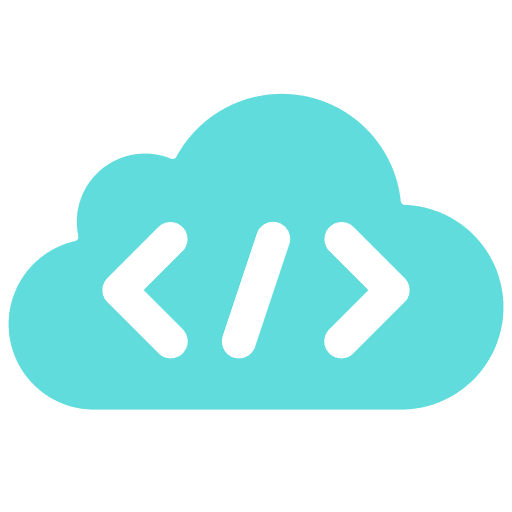 Cloud coding code cloud coding programming icon
