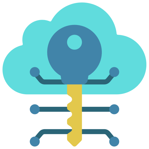 Unsecure cloud protection cloud storage network icon
