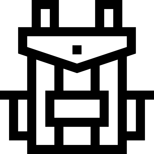 Backpack education school material baggage icon