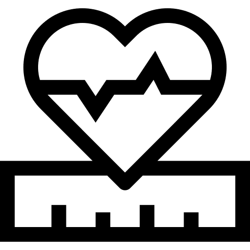 Heart beat heart beat ruler cardiogram icon