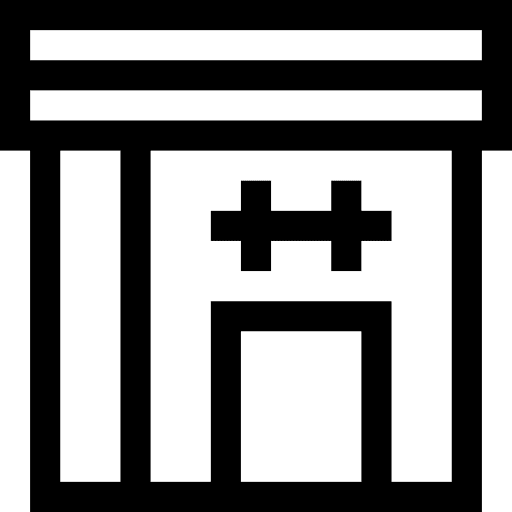 Gym architecture and city sportive building icon