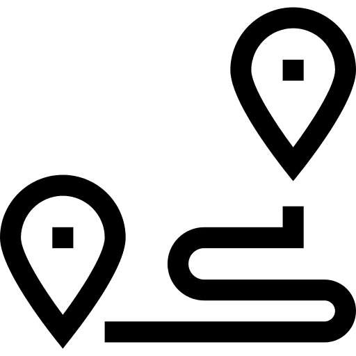 Route pin location gps icon