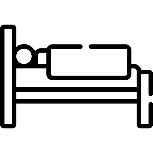 Hospital bed patient people injury icon