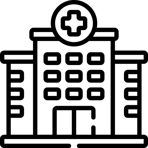 Hospital urban buildings health clinic icon