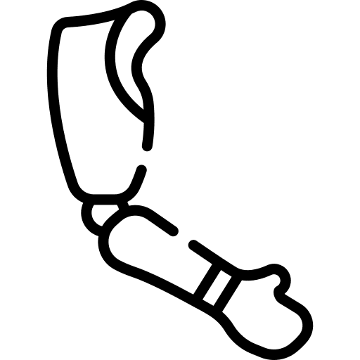 Prosthetic healthcare and medical advance body part icon