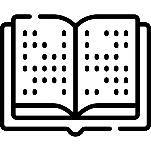 Braille braille reading book icon