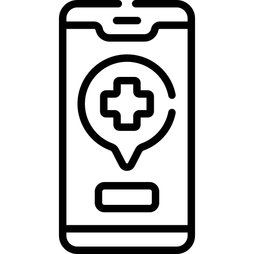 Medical app healthcare and medical mobile pulse icon