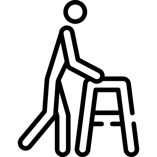 Walking aid humanpictos old people icon