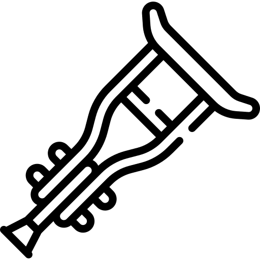 Crutch injury healthcare and medical crutches icon