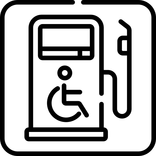 Gas station accesibility wheelchair gas station icon