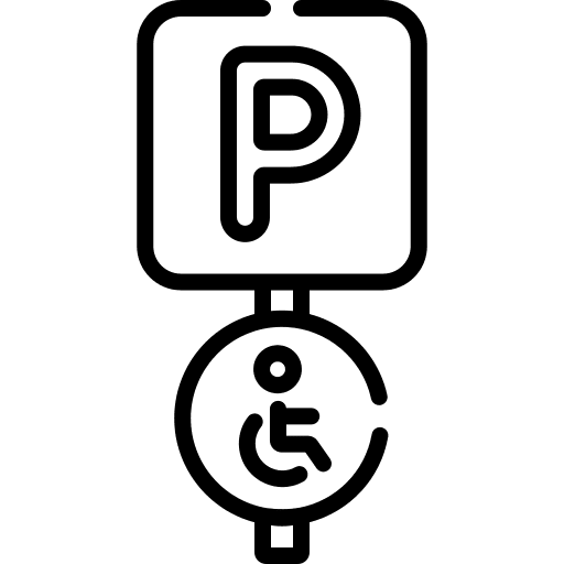 Parking sign symbol wheelchair icon