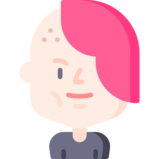 Character futuristic dyed hair cyber punk icon