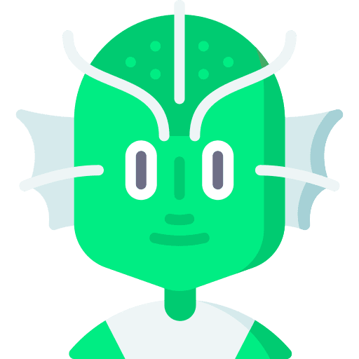 Fish avatar character science fiction icon