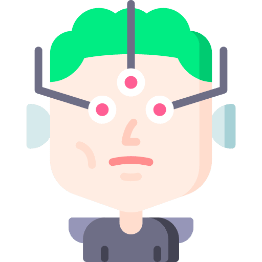 Man caucasian man cyber punk icon