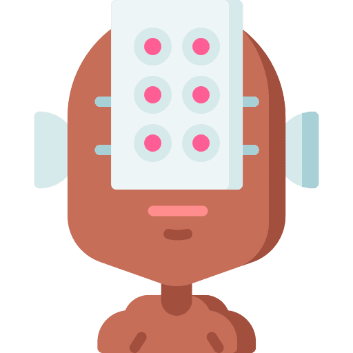 Robot character sci fi droid icon