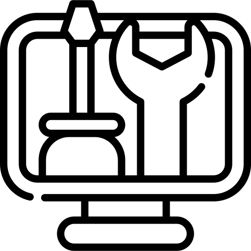 Web maintenance screwdriver monitor seo and web icon