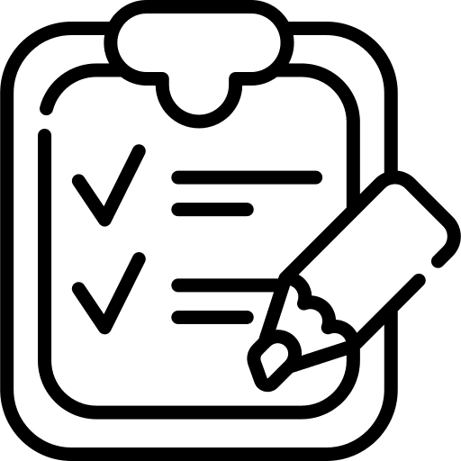 Clipboard document pencil checkmark icon