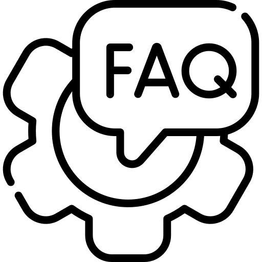 Gear faq question communications icon